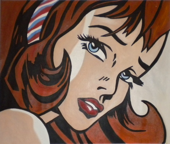 store falso d'autore Girl with hair ribbon di Roy Lichtenstein
